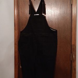 Plus size 2x xxl black denim overalls